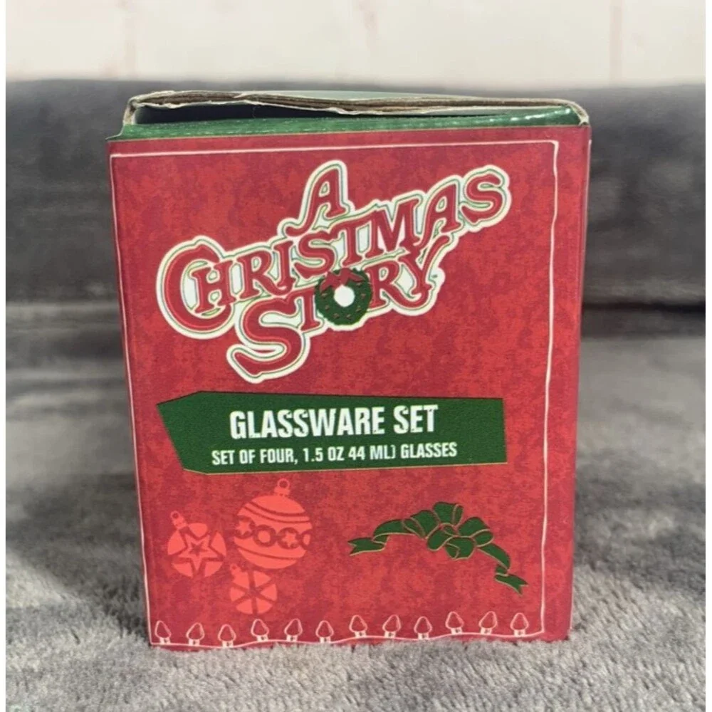 A Christmas Story Movie Glassware Set Of Four 1.5 Oz Shot Glass Ralphie Holiday